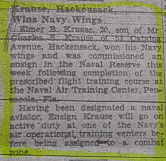 June 23, 1944 Bergan evening record